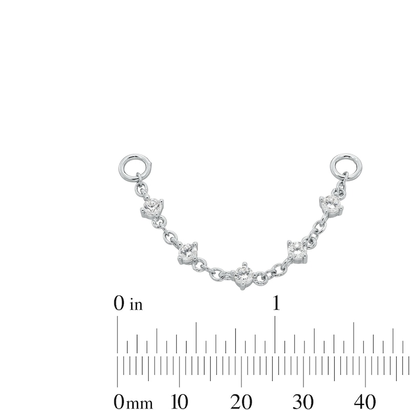 Main Image 2 of Sterling Silver CZ Five Stone Chain Connector