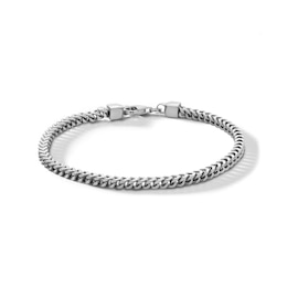Sterling Silver Diamond Cut Franco Chain Bracelet Made in Italy - 8&quot;