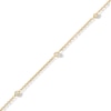 Thumbnail Image 1 of 14K Solid Gold CZ Permanent Station Chain