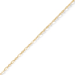 14K Solid Gold Permanent Brilliant Figaro Chain