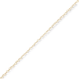 14K Solid Gold Permanent Heart Link Chain