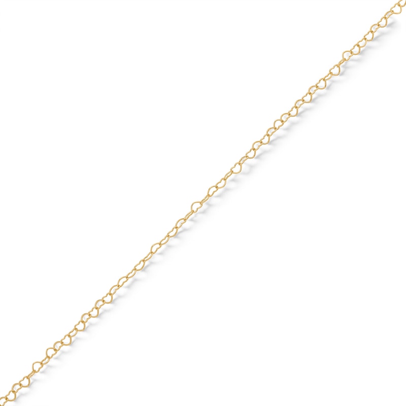 Main Image 1 of 14K Solid Gold Permanent Heart Link Chain