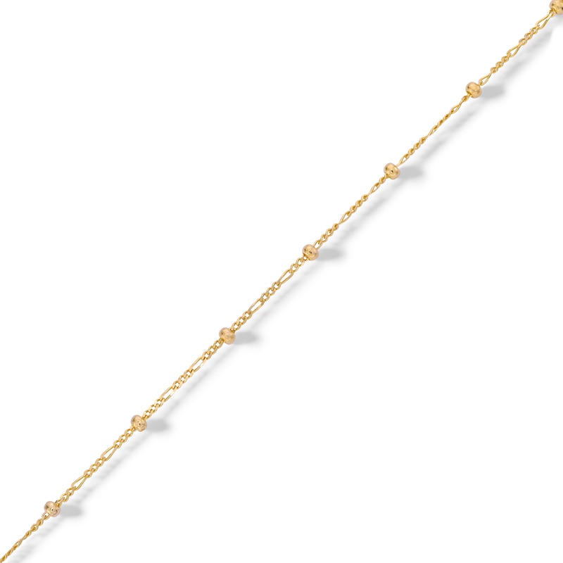 Main Image 1 of 14K Solid Gold Permanent Saturn Figaro Chain