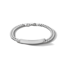 Sterling Silver Curb Chain ID Bracelet Made in Italy - 7.5&quot;