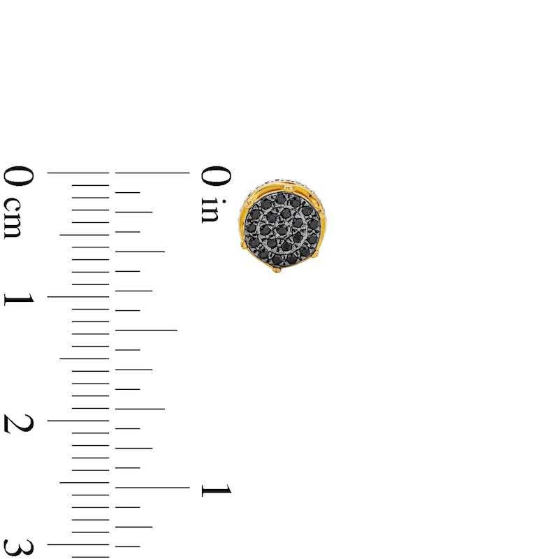 Main Image 3 of 14K Gold Plated 1/6 CT. T.W. Black Diamond Round Studs