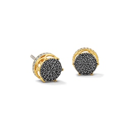 14K Gold Plated 1/4 CT. T.W. Black Diamond Round Studs