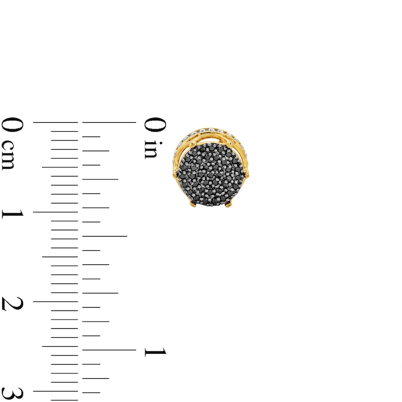 Main Image 3 of 14K Gold Plated 1/4 CT. T.W. Black Diamond Round Studs