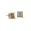 Thumbnail Image 1 of 14K Gold Plated 1/3 CT. T.W. Black Diamond Square Studs