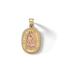 Thumbnail Image 0 of 10K Solid Gold Diamond-Cut Oval Guadalupe Two-Tone Necklace Charm