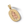 Thumbnail Image 2 of 10K Solid Gold Diamond-Cut Oval Guadalupe Two-Tone Necklace Charm