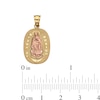 Thumbnail Image 3 of 10K Solid Gold Diamond-Cut Oval Guadalupe Two-Tone Necklace Charm