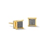 Thumbnail Image 1 of 14K Gold Plated 1/6 CT. T.W. Black Diamond Square Studs