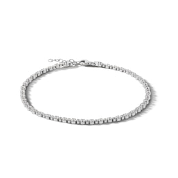 ​​​​​​​Sterling Silver CZ Tennis Anklet Made in Italy - 10&quot;