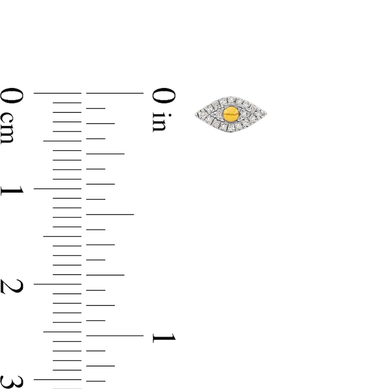 Main Image 3 of 14K Plated Gold 1/20 CT. T.W. Diamond Spiritual Mismatch Studs