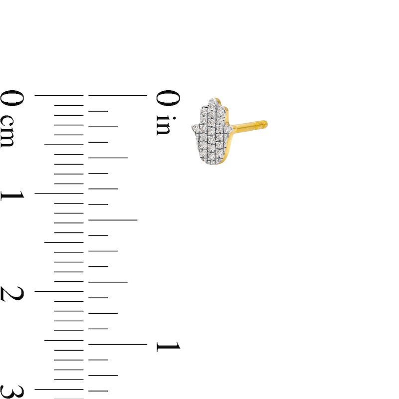 Main Image 4 of 14K Plated Gold 1/20 CT. T.W. Diamond Spiritual Mismatch Studs