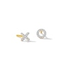 Thumbnail Image 1 of 14K Plated Gold Diamond Accent XO Mismatch Studs