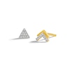 Thumbnail Image 1 of 14K Plated Gold Diamond Accent Geo Triangle Mismatch Studs