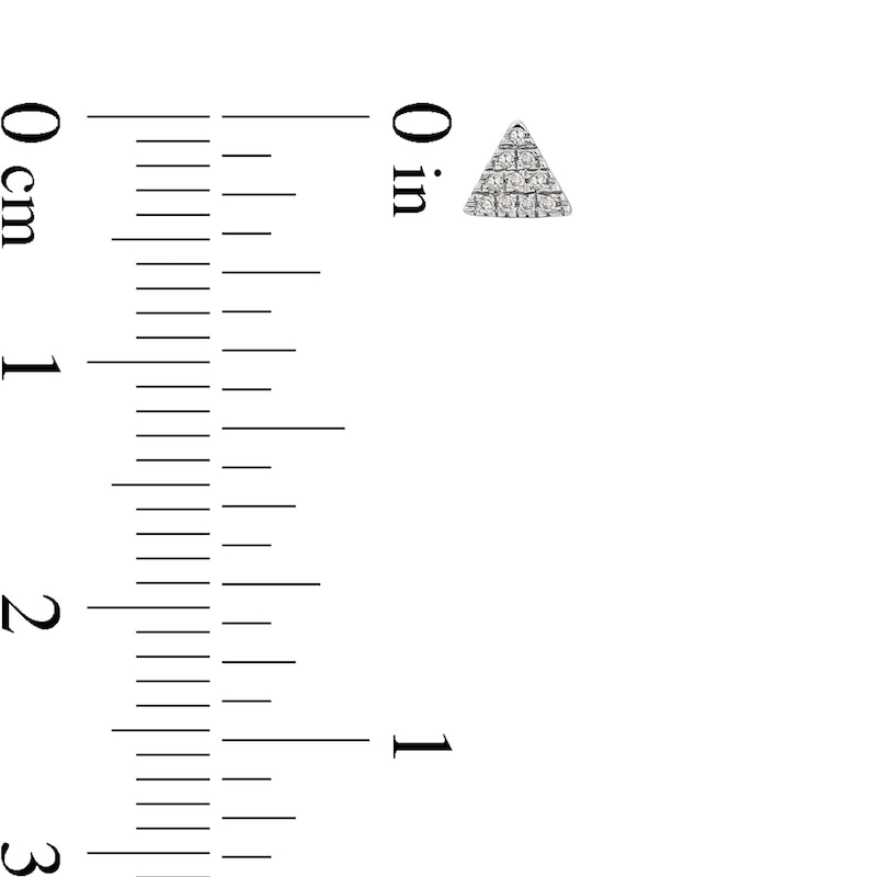 Main Image 3 of 14K Plated Gold Diamond Accent Geo Triangle Mismatch Studs