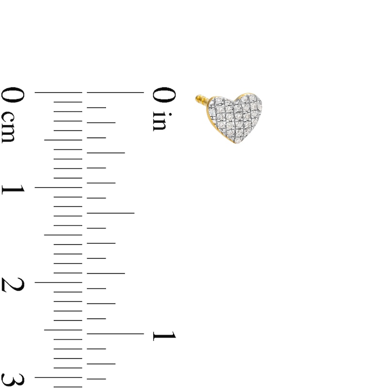 Main Image 3 of 14K Plated Gold Diamond Accent Heart Single Stud