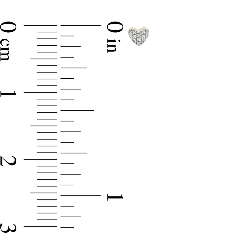 Main Image 4 of 14K Plated Gold 1/20 CT. T.W. Diamond Heart, Star, and Horseshoe Single Stud Set