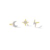 Thumbnail Image 1 of 14K Plated Gold 1/20 CT. T.W. Diamond Celestial Single Stud Set