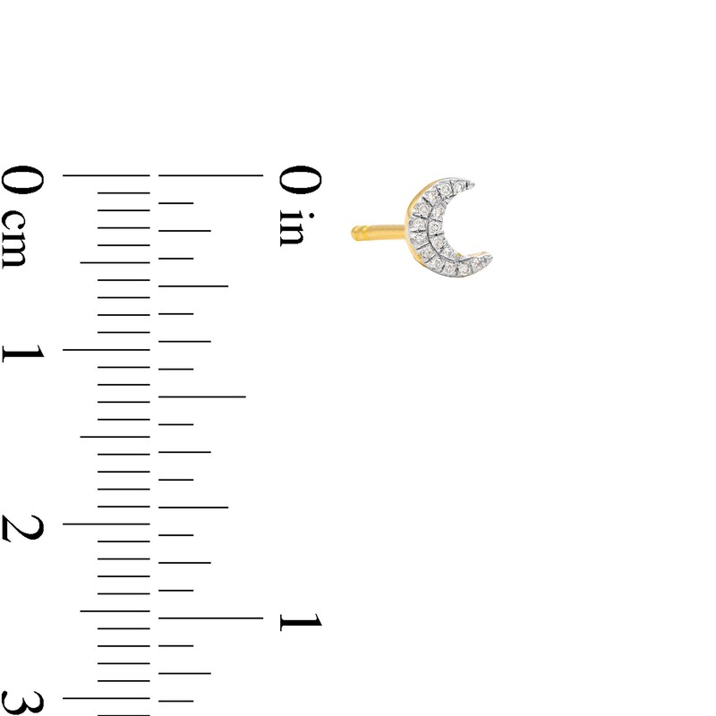 Main Image 3 of 14K Plated Gold 1/20 CT. T.W. Diamond Celestial Single Stud Set