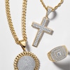 Thumbnail Image 3 of ​​​​​​​​​​​​​​10K Solid Gold 1 CT. T.W. Lab-Created Diamond Cross Necklace Charm