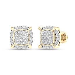 ​​​​​​​​​​​​​​10K Solid Gold 3/4 CT. T.W. Lab-Created Diamond Cupped Studs