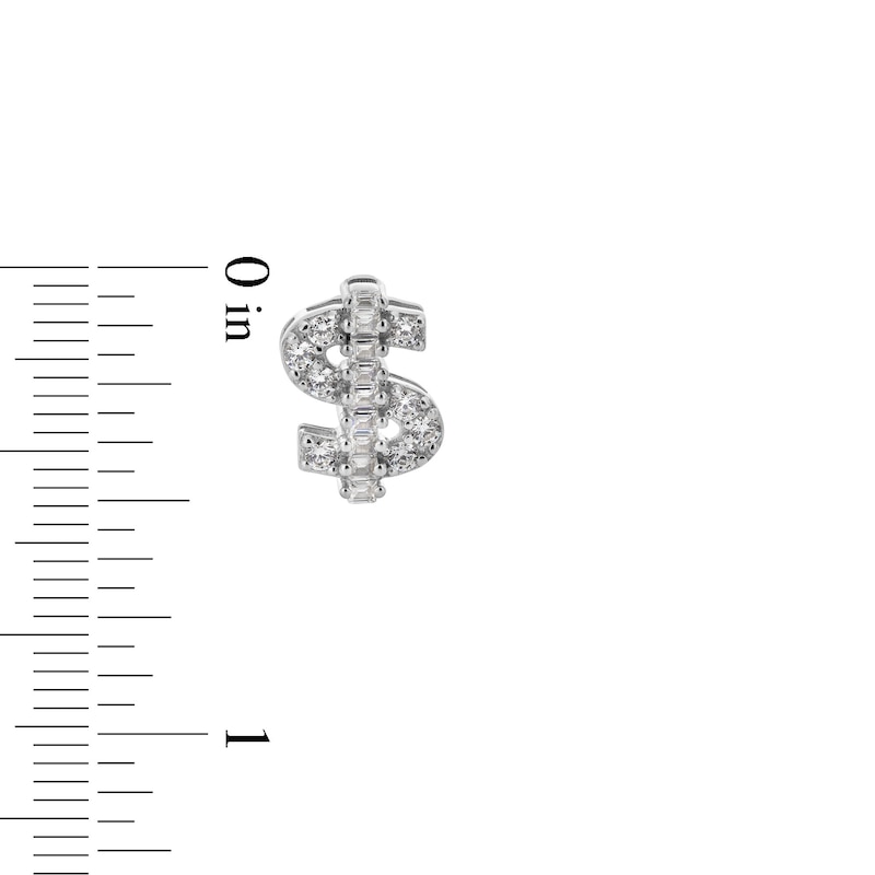 Main Image 3 of ​​​​​​​Sterling Silver CZ Dollar Sign Studs