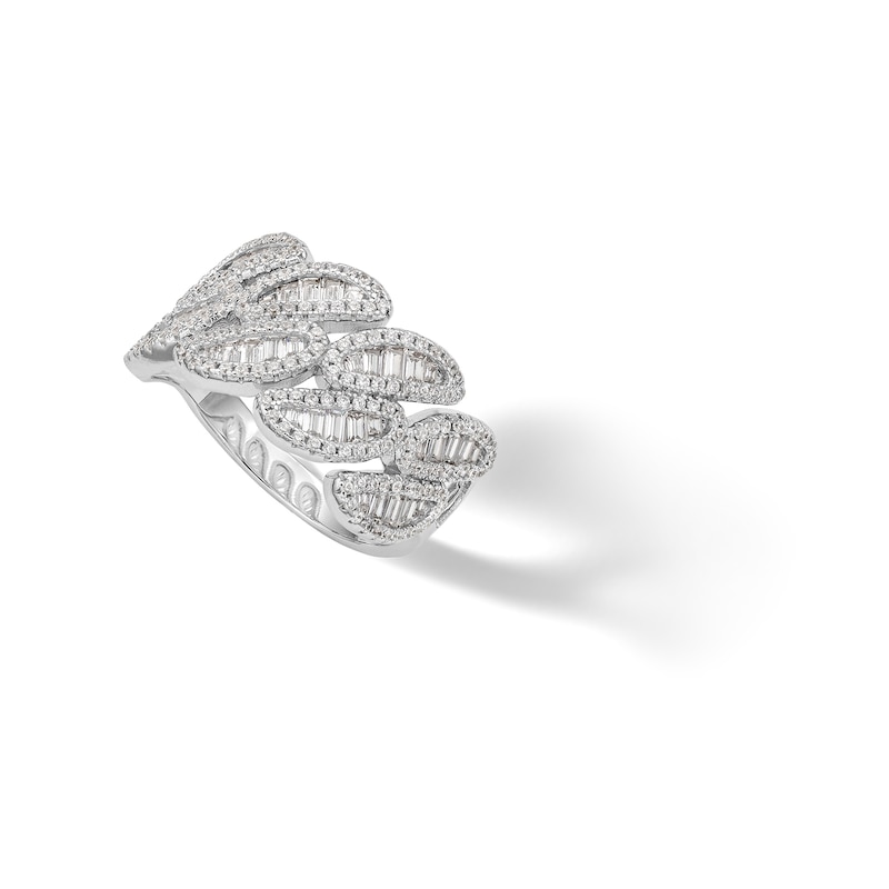 Main Image 2 of Sterling Silver CZ Baguette Wave Ring - Size 8