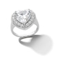 Thumbnail Image 0 of Sterling Silver CZ Heart Halo Ring - Size 8