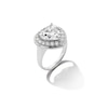 Thumbnail Image 2 of Sterling Silver CZ Heart Halo Ring - Size 8