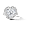 Thumbnail Image 3 of Sterling Silver CZ Heart Halo Ring - Size 8