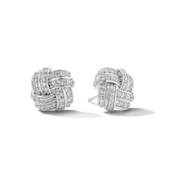 ​​​​​​​Sterling Silver CZ Knot Studs