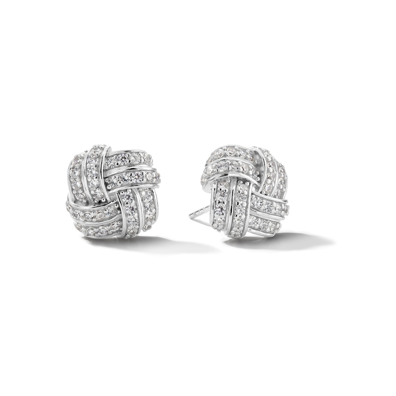 Main Image 1 of ​​​​​​​Sterling Silver CZ Knot Studs