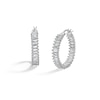 Thumbnail Image 1 of Sterling Silver CZ Alternating Baguette Cut Hoops