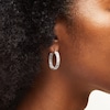 Thumbnail Image 2 of Sterling Silver CZ Alternating Baguette Cut Hoops