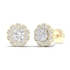 Thumbnail Image 1 of ​​​​​​​​​​​​​​10K Solid Gold 1 CT. T.W. Lab-Created Diamond Center Flower Studs