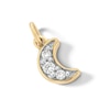 Thumbnail Image 2 of 10K Solid Gold Lab-Created Diamond Accent Moon Charm