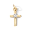 Thumbnail Image 0 of 10K Solid Gold Lab-Created Diamond Accent Cross Charm