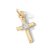 Thumbnail Image 2 of 10K Solid Gold Lab-Created Diamond Accent Cross Charm