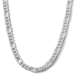 ​​​​​​​Sterling Silver Diamond Cut Figaro Chain Made in Italy - 22&quot;