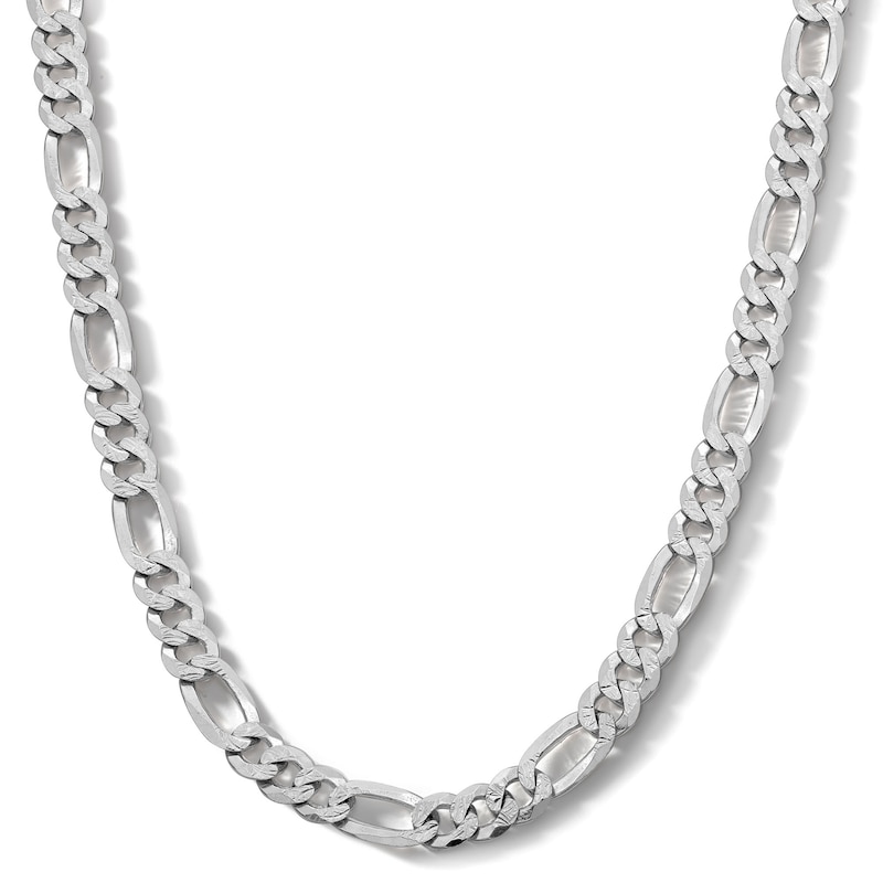 Main Image 1 of ​​​​​​​Sterling Silver Diamond Cut Figaro Chain Made in Italy - 22&quot;