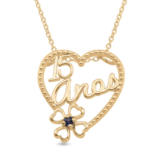 QuinceaÃ±era 15 Anos Heart Pendant Necklace