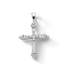 Thumbnail Image 1 of Sterling Silver CZ Baguette Cross Necklace Charm