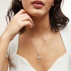 Thumbnail Image 2 of Sterling Silver CZ Baguette Cross Necklace Charm