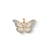Thumbnail Image 0 of 10K Solid Gold Diamond Cut Butterfly Two-Tone Necklace Charm