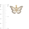 Thumbnail Image 3 of 10K Solid Gold Diamond Cut Butterfly Two-Tone Necklace Charm