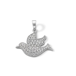 Sterling Silver CZ Dove Necklace Charm