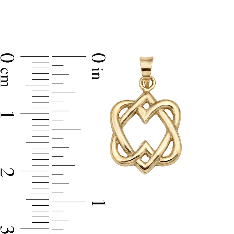 Main Image 3 of ​​​​​​​10K Solid Gold Double Heart Necklace Charm